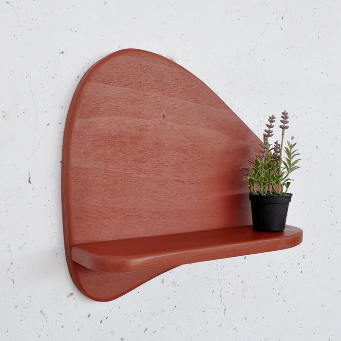 Hanah Home Estantería de Pared de Madera Decorativa Roja